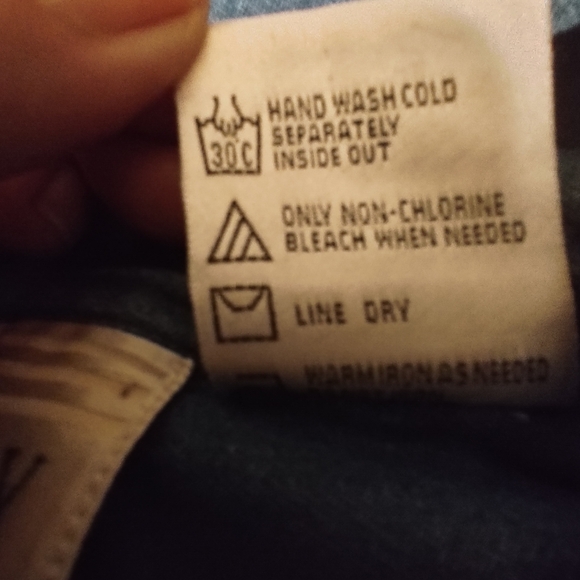 Woman's Blue Cotton Button Christmas Shirt w/Embroidery - Picture 6 of 6